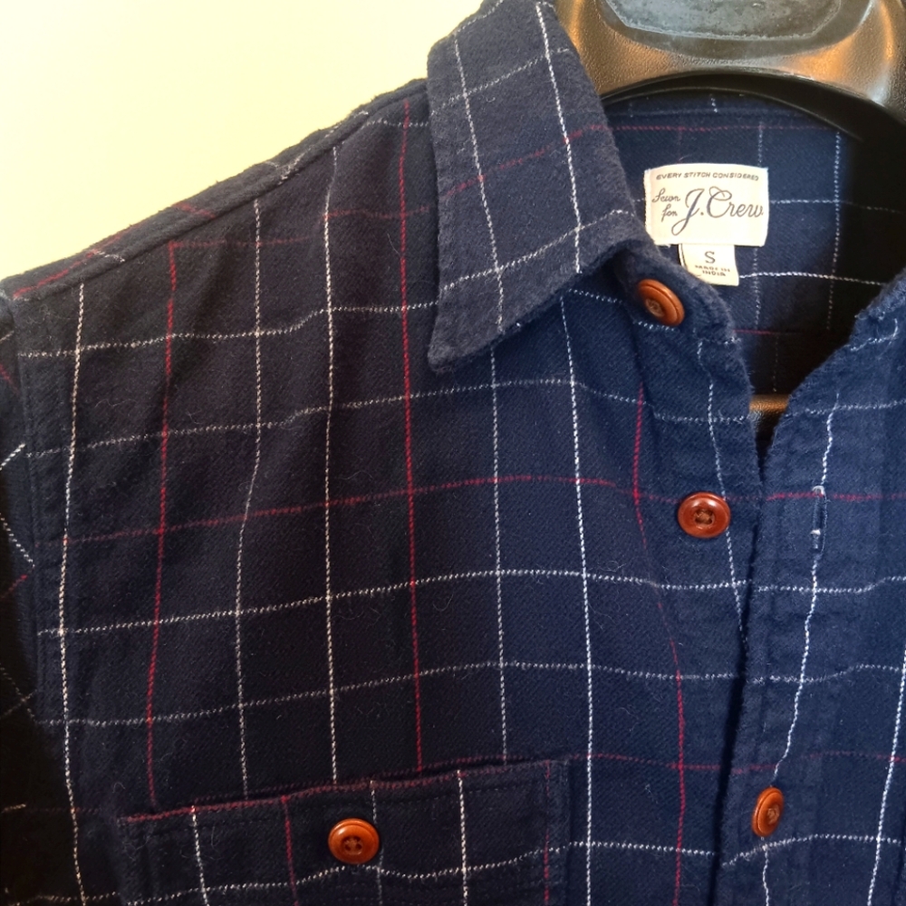 J Crew Flannel Shirt Every Stitch Considered Men's Slim S